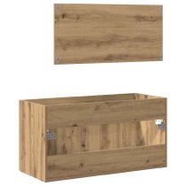 Banff Wooden 2 Piece Bathroom Furniture Set In Oak