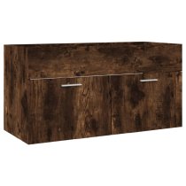 Banff Wooden 2 Piece Bathroom Furniture Set In Smoked Oak