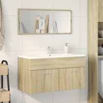 Banff Wooden 2 Piece Bathroom Furniture Set In Sonoma Oak