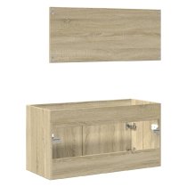 Banff Wooden 2 Piece Bathroom Furniture Set In Sonoma Oak