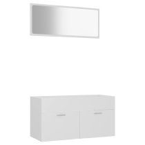 Banff Wooden 2 Piece Bathroom Furniture Set In White