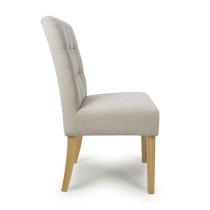 Mendoza Natural Fabric Dining Chairs With Natural Legs In Pair