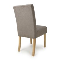 Mendoza Light Brown Fabric Dining Chairs With Natural Legs In Pair