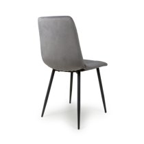 Leuven Grey Brushed Velvet Dining Chairs In Pair