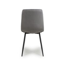 Leuven Grey Brushed Velvet Dining Chairs In Pair