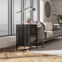 Marina Metal End Table With 1 Door In Black