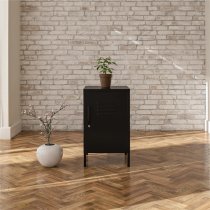 Marina Metal End Table With 1 Door In Black