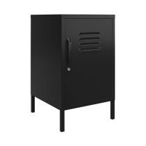 Marina Metal End Table With 1 Door In Black