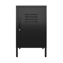 Marina Metal End Table With 1 Door In Black