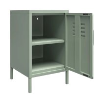 Marina Metal End Table With 1 Door In Pale Green