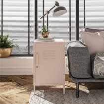 Marina Metal End Table With 1 Door In Pink