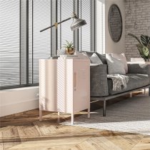 Marina Metal End Table With 1 Door In Pink