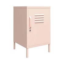 Marina Metal End Table With 1 Door In Pink