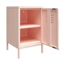 Marina Metal End Table With 1 Door In Pink