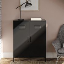 Marina Metal Storage Cabinet With 2 Doors In Black