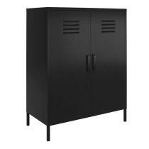 Marina Metal Storage Cabinet With 2 Doors In Black