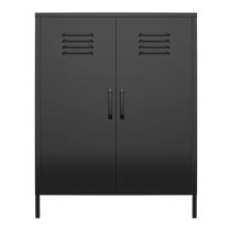 Marina Metal Storage Cabinet With 2 Doors In Black