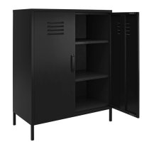 Marina Metal Storage Cabinet With 2 Doors In Black