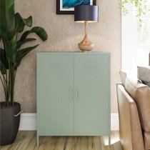 Marina Metal Storage Cabinet With 2 Doors In Pale Green