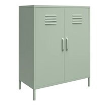 Marina Metal Storage Cabinet With 2 Doors In Pale Green