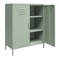 Marina Metal Storage Cabinet With 2 Doors In Pale Green