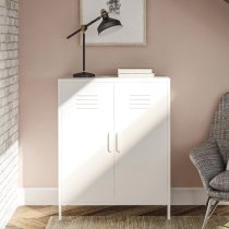 Marina Metal Storage Cabinet With 2 Doors In White