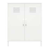 Marina Metal Storage Cabinet With 2 Doors In White