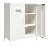 Marina Metal Storage Cabinet With 2 Doors In White