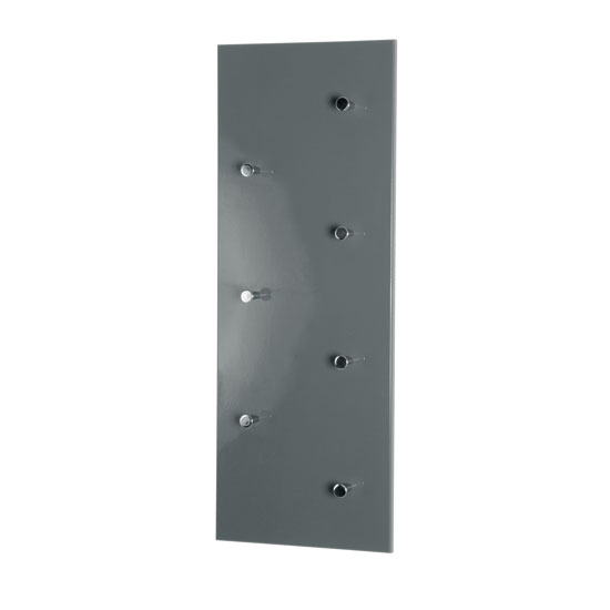 Wall Mounted Grey Coat Rack In High Gloss