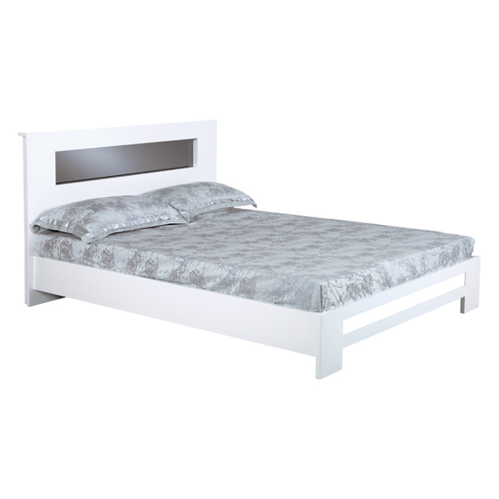 Olivia Diamond High Gloss White Queen size Bed