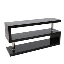 Miami High Gloss S Shape Design TV Stand In Black