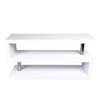 Miami High Gloss S Shape Design TV Stand In White