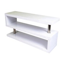 Miami High Gloss S Shape Design TV Stand In White