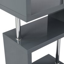 Miami High Gloss Slim Shelving Unit In Grey