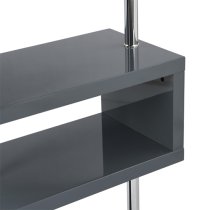 Miami High Gloss Slim Shelving Unit In Grey