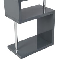 Miami High Gloss Slim Shelving Unit In Grey