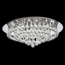 Hanna Chrome Flush Crystal Ball 8 Light Ceiling Light