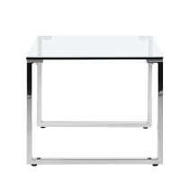 Megan Clear Glass Rectangular Coffee Table With Chrome Legs