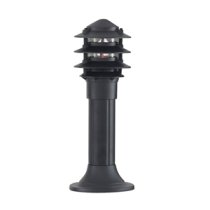 Black Bollard Light With Glass Diffuser