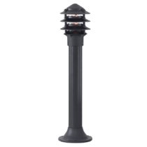 Bollard And Post Lamp Pagoda Cast Aluminium In Black