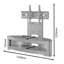 Curved Wooden Cantilever TV Stand In Oak Veneer