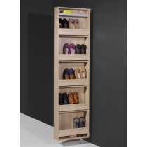 Novato Mirrored Rotating Shoe Storage Cabinet In Sonoma Oak