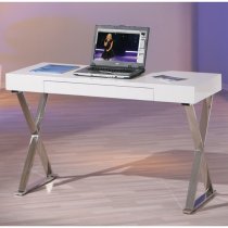 Mayline High Gloss Laptop Desk In White