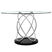 Marseille Clear Glass Dining Table With Chrome Supports