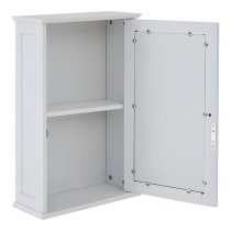 Partland Wooden Bathroom Mirrored Cabinet In White