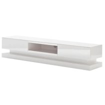 Step High Gloss TV Stand In White With Multi LED Lighting