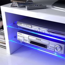 Sonia High Gloss TV Stand In White With LED Lighting