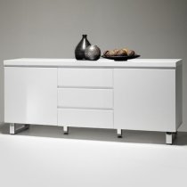 Sydney Large High Gloss Sideboard With 2 Door 3 Drawer In White