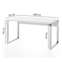 Sydney High Gloss Laptop Desk In White And Chrome Frame