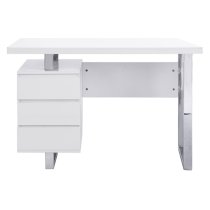 Sydney High Gloss Computer Desk With 3 Drawers In White